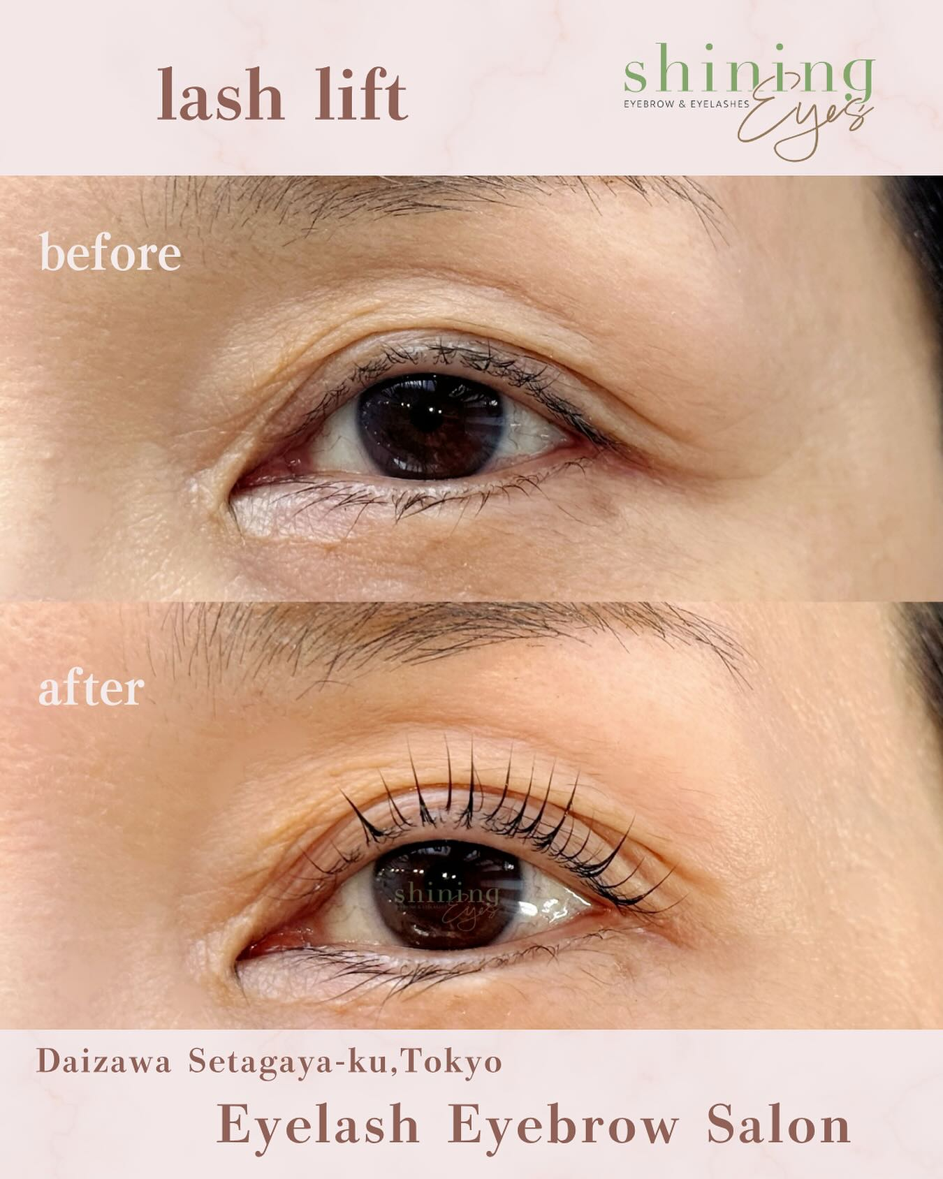 A gentle lash lift for a soft,
